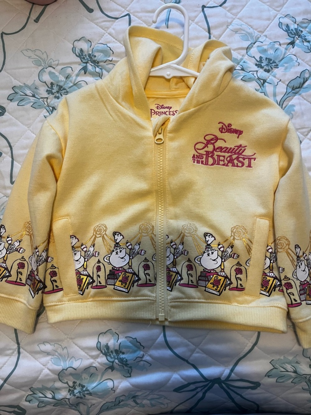 Disney Yellow Beauty and the Beast Hooded Zip-Up Sweatshirt for Kids